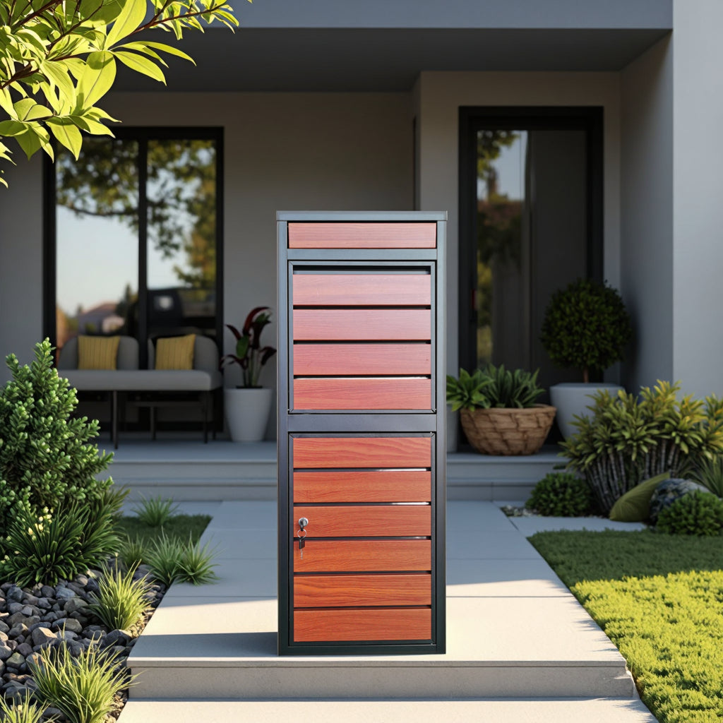Outdoor Letterbox Free-Standing Metal Parcel Delivery Box 1000x380x365 mm