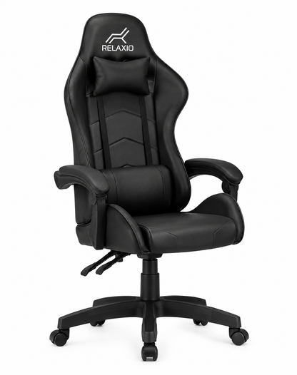 Gaming Desk with RGB Lights & Relaxio Gaming Chair – Black Combo set