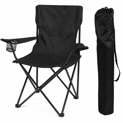 Lightweight Foldable Camping Chair with Cup Holder & Carry Bag