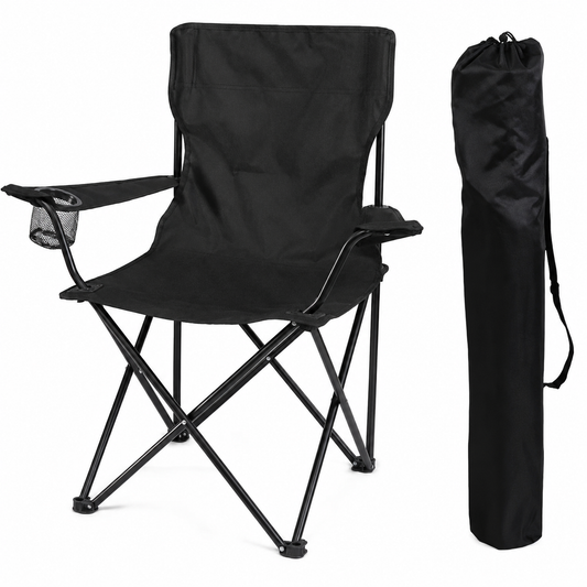 Lightweight Foldable Camping Chair with Cup Holder & Carry Bag