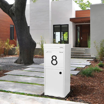 House Number Letterbox Number Stick On Slim 220mm - Black Iron