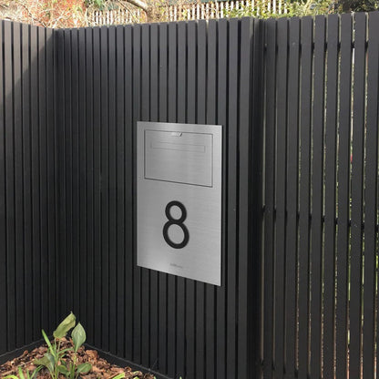 House Number Letterbox Number Stick On Slim 80mm - Black Iron