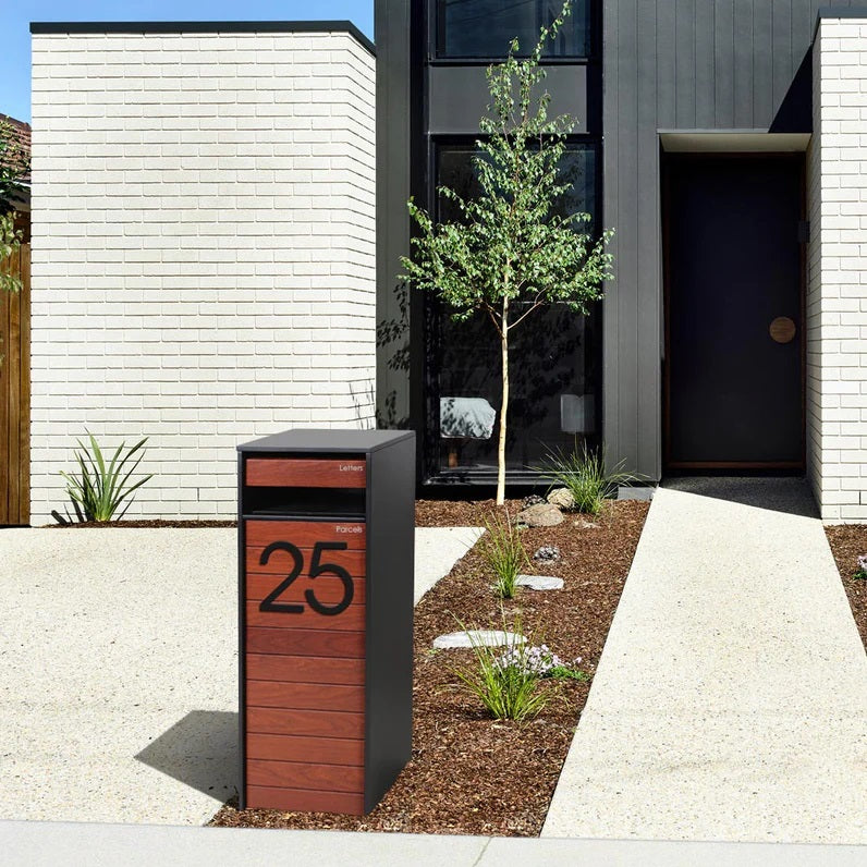 House Number Letterbox Number Stick On Slim 80mm - Black Iron