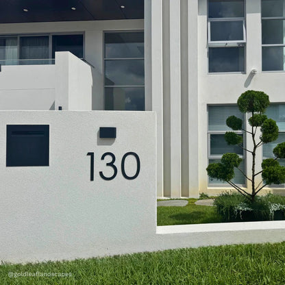 House Number Letterbox Number Stick On Slim 80mm - Black Iron