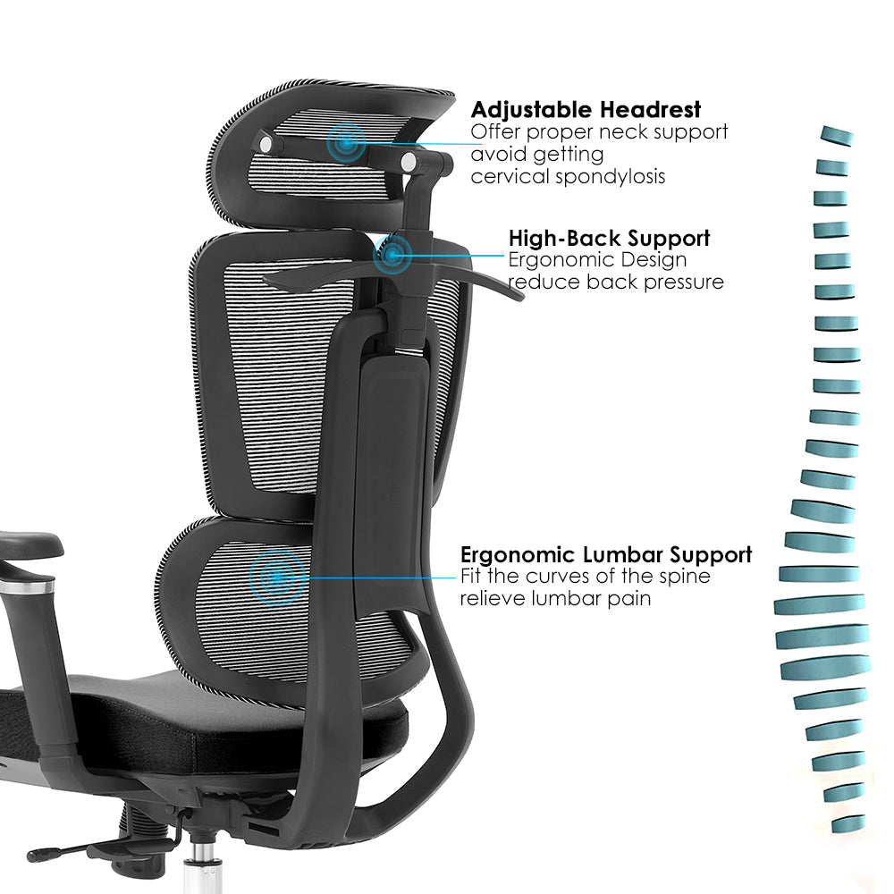 Premium Ergonomic Mesh Office Chair – High Back, Breathable, Home & Office Use