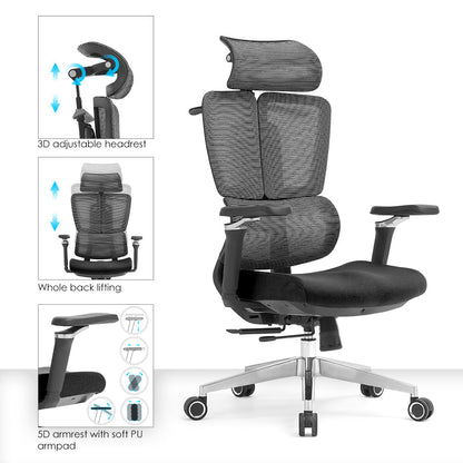 Premium Ergonomic Mesh Office Chair – High Back, Breathable, Home & Office Use