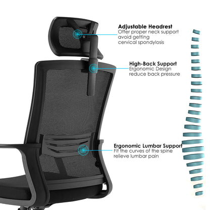 FlexBack Elite Mesh Office Chair – High Back Ergonomic Comfort