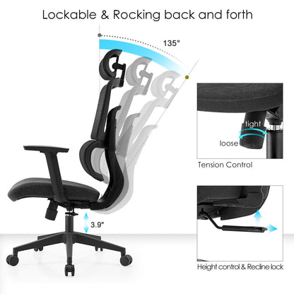 Ergonomic Executive Chair – High Back Office Desk Chair with Comfortable Support