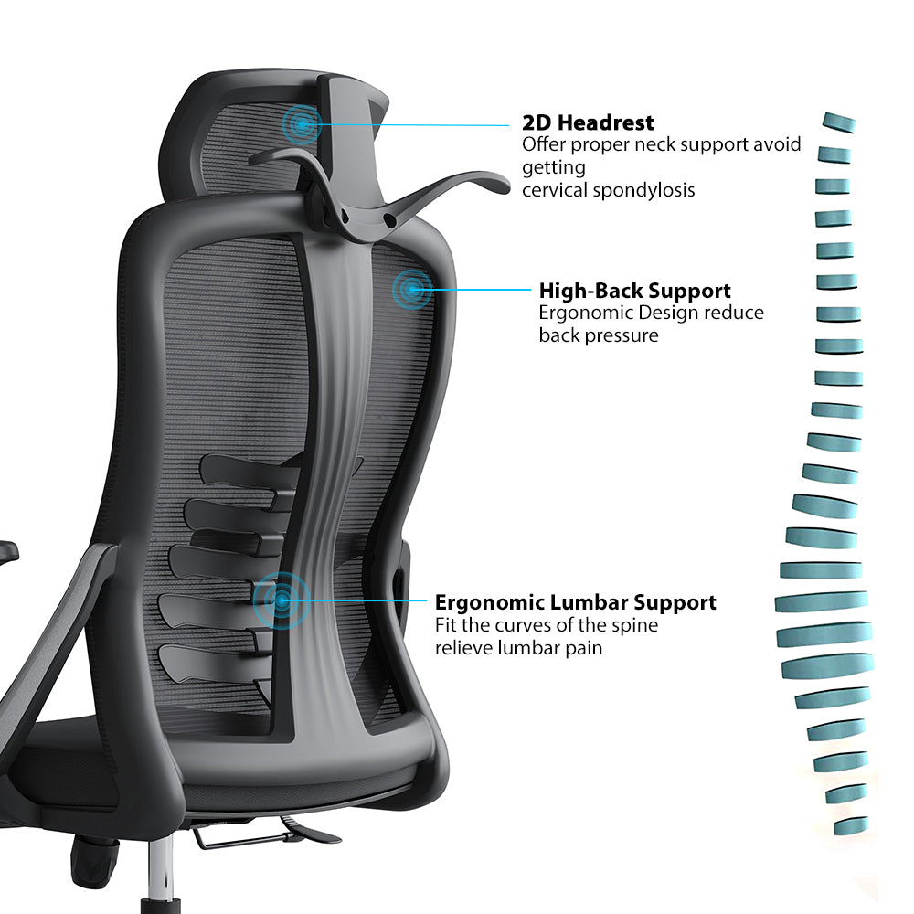 Ergonomic High Back Mesh Office Chair – Adjustable Lumbar Support & Breathable Design