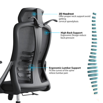 Ergonomic High Back Mesh Office Chair – Adjustable Lumbar Support & Breathable Design