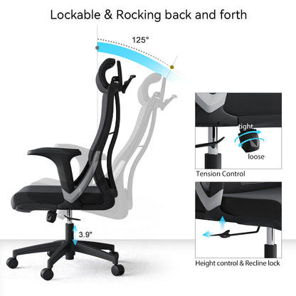 Ergonomic High Back Mesh Office Chair – Adjustable Lumbar Support & Breathable Design
