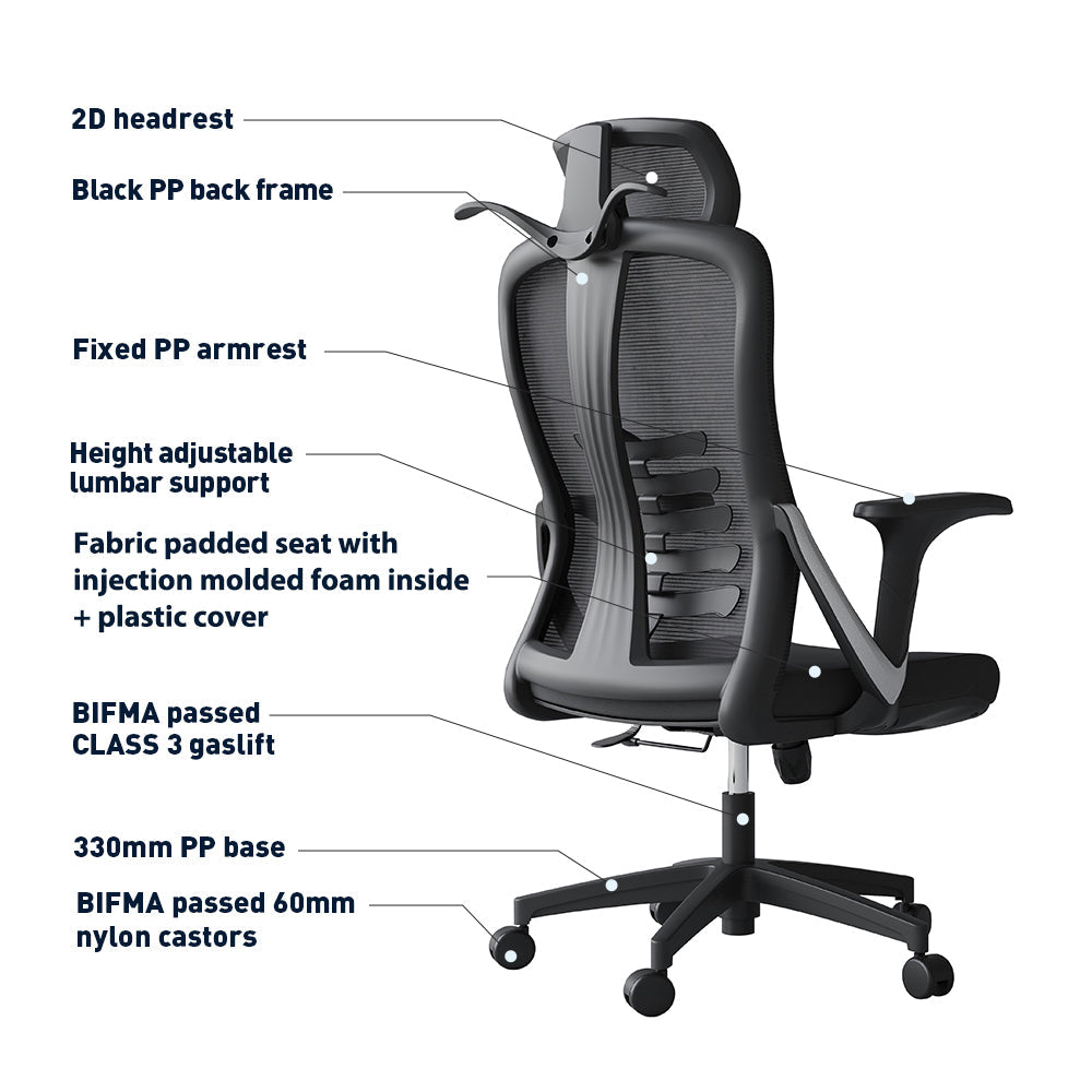 Ergonomic High Back Mesh Office Chair – Adjustable Lumbar Support & Breathable Design