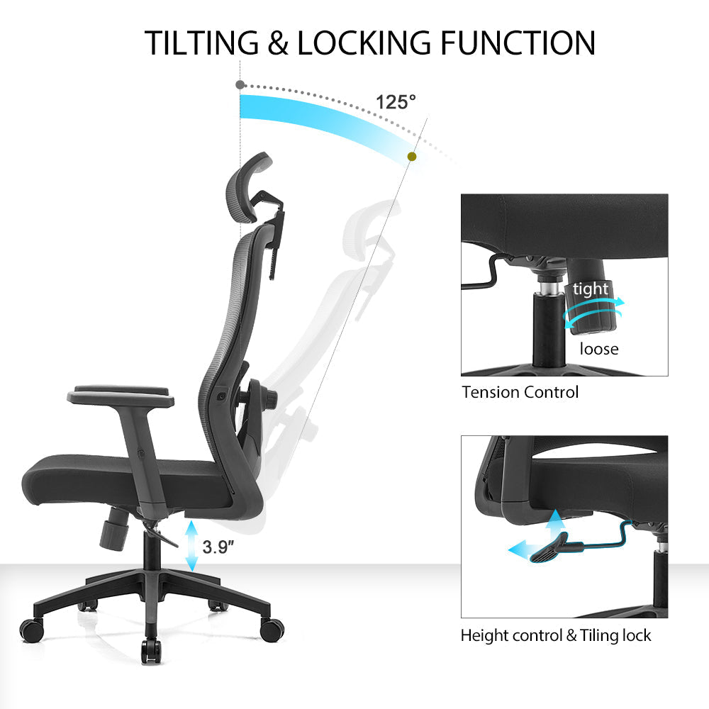 Executive Office Chair – High Back Ergonomic Desk Chair with Lumbar Support