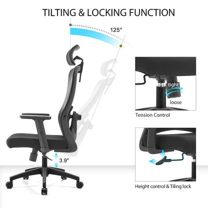 Executive Office Chair – High Back Ergonomic Desk Chair with Lumbar Support