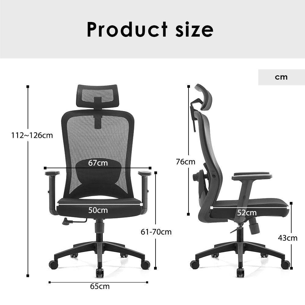 Executive Office Chair – High Back Ergonomic Desk Chair with Lumbar Support