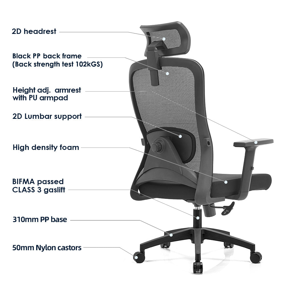 Executive Office Chair – High Back Ergonomic Desk Chair with Lumbar Support