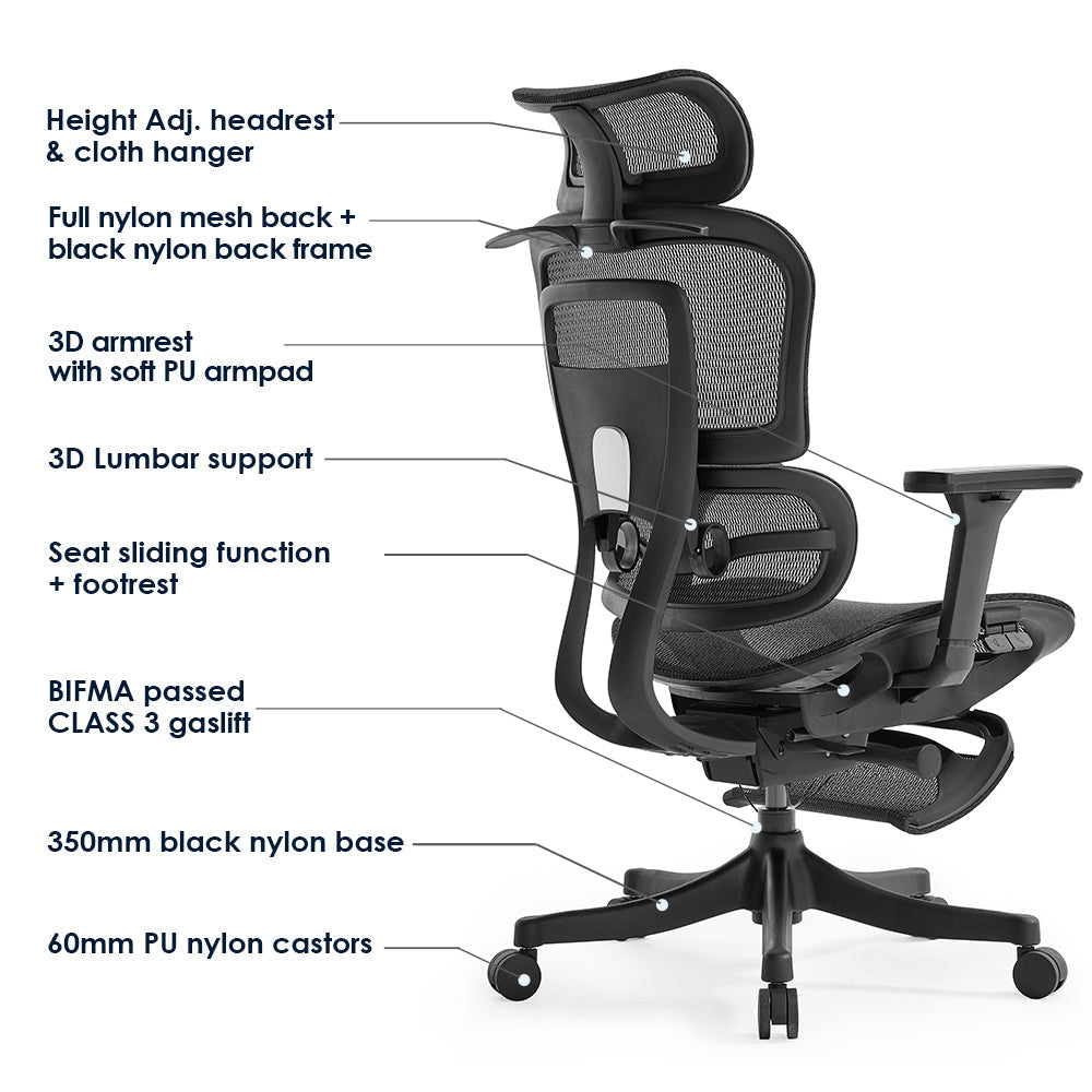 Ergonomic Mesh Office Chair – High Back Desk Chair with Lumbar Support & Adjustable Height