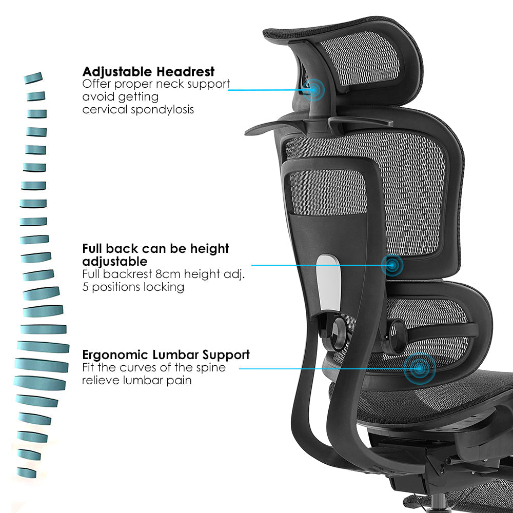 Ergonomic Mesh Office Chair – High Back Desk Chair with Lumbar Support & Adjustable Height