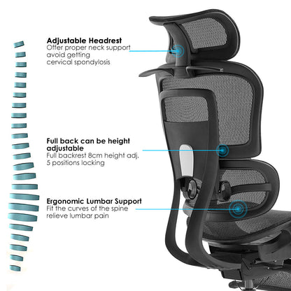 Ergonomic Mesh Office Chair – High Back Desk Chair with Lumbar Support & Adjustable Height