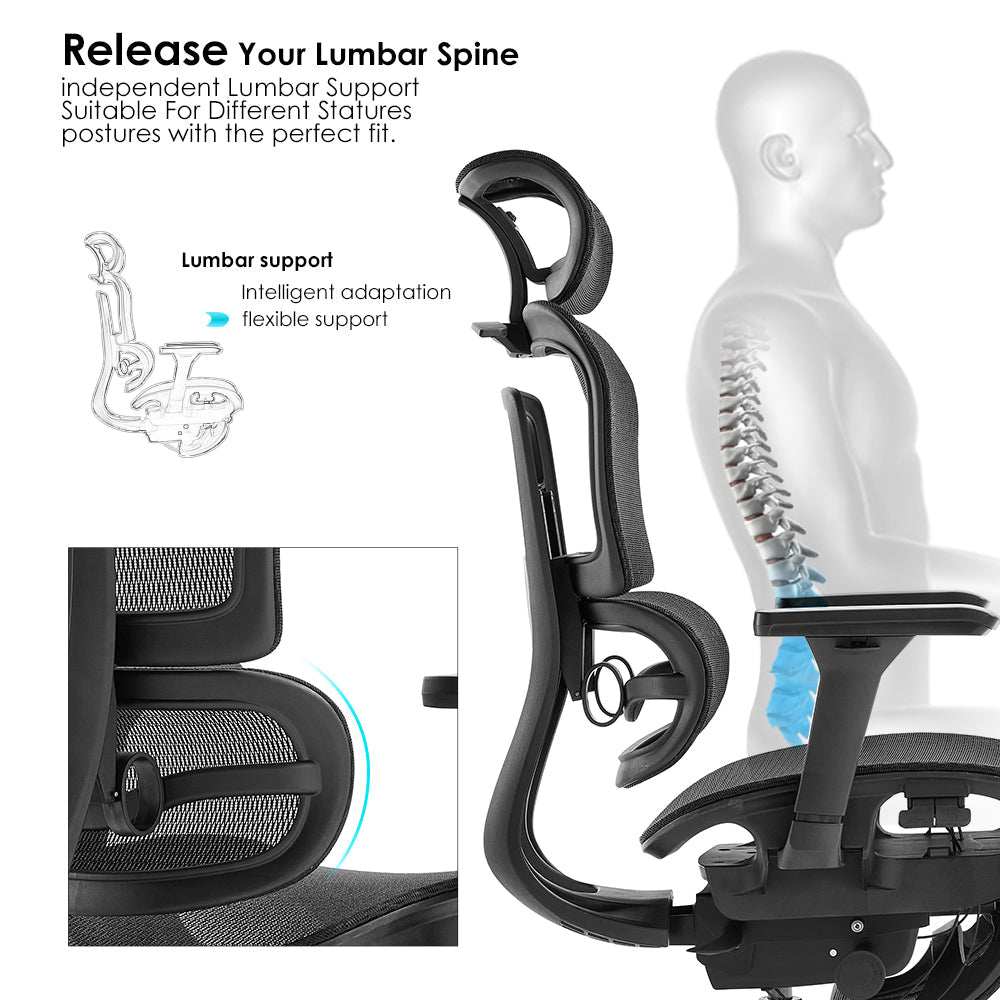 Ergonomic Mesh Office Chair – High Back Desk Chair with Lumbar Support & Adjustable Height