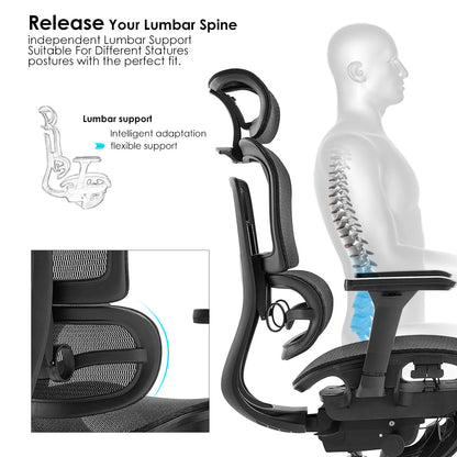 Ergonomic Mesh Office Chair – High Back Desk Chair with Lumbar Support & Adjustable Height