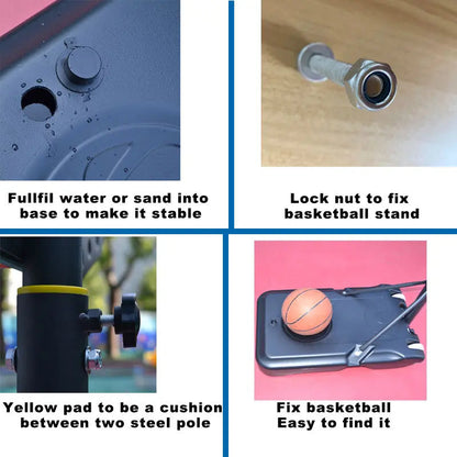 Basketball Hoop Stand Ring Portable 2.1 M Height Adjustable +  Snap Deal.