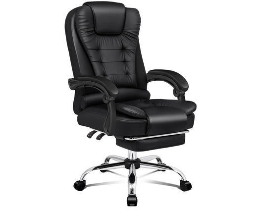 Leather Executive Office Chair With Foot High Back Leather Office Chair with Footrest