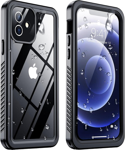 Black phone case with Apple logo on a reflective surface