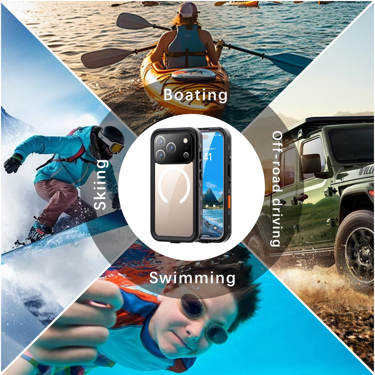 Heavy Duty Waterproof Case for iPhone 18 Pro
