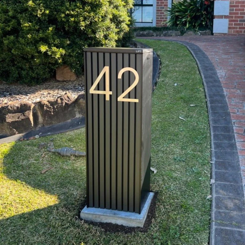 Letterbox Number House Number Stick On Slim 300mm - Stainless Steel