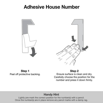 Letterbox Number House Number Stick On Slim 300mm - Stainless Steel